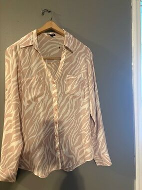 Express Pink and White Zebra Print Blouse